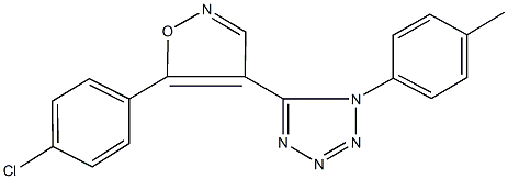 5-[5-(4-chlorophenyl)-4-isoxazolyl]-1-(4-methylphenyl)-1H-tetraazole 구조식 이미지