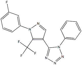 5-[1-(3-fluorophenyl)-5-(trifluoromethyl)-1H-pyrazol-4-yl]-1-phenyl-1H-tetraazole 구조식 이미지