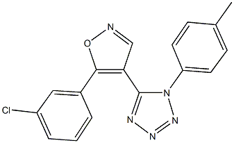 5-[5-(3-chlorophenyl)-4-isoxazolyl]-1-(4-methylphenyl)-1H-tetraazole 구조식 이미지