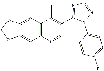 7-[1-(4-fluorophenyl)-1H-tetraazol-5-yl]-8-methyl[1,3]dioxolo[4,5-g]quinoline 구조식 이미지