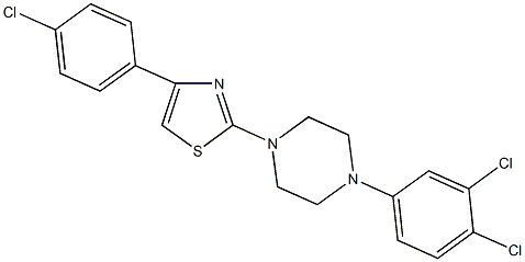 1-[4-(4-chlorophenyl)-1,3-thiazol-2-yl]-4-(3,4-dichlorophenyl)piperazine Structure