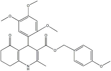 4-methoxybenzyl 2-methyl-5-oxo-4-(2,4,5-trimethoxyphenyl)-1,4,5,6,7,8-hexahydro-3-quinolinecarboxylate 구조식 이미지