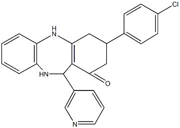 3-(4-chlorophenyl)-11-(3-pyridinyl)-2,3,4,5,10,11-hexahydro-1H-dibenzo[b,e][1,4]diazepin-1-one Structure
