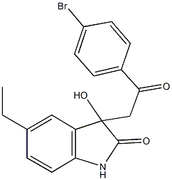 3-[2-(4-bromophenyl)-2-oxoethyl]-5-ethyl-3-hydroxy-1,3-dihydro-2H-indol-2-one 구조식 이미지