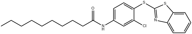 N-[4-(1,3-benzothiazol-2-ylsulfanyl)-3-chlorophenyl]decanamide Structure