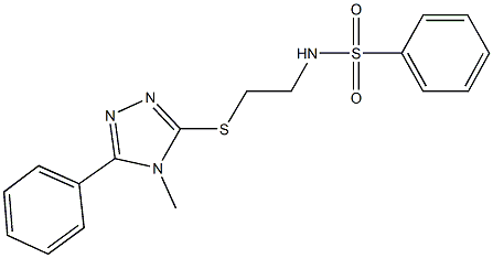 N-{2-[(4-methyl-5-phenyl-4H-1,2,4-triazol-3-yl)sulfanyl]ethyl}benzenesulfonamide 구조식 이미지