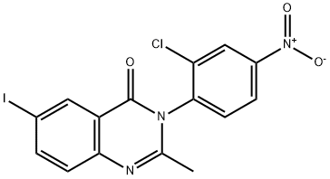 3-{2-chloro-4-nitrophenyl}-6-iodo-2-methyl-4(3H)-quinazolinone Structure