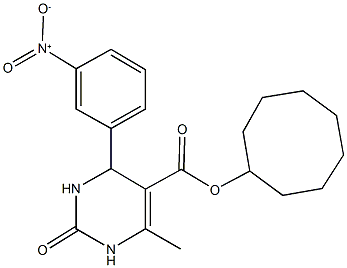 cyclooctyl 4-{3-nitrophenyl}-6-methyl-2-oxo-1,2,3,4-tetrahydropyrimidine-5-carboxylate Structure