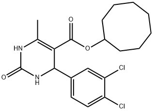 cyclooctyl 4-(3,4-dichlorophenyl)-6-methyl-2-oxo-1,2,3,4-tetrahydropyrimidine-5-carboxylate 구조식 이미지