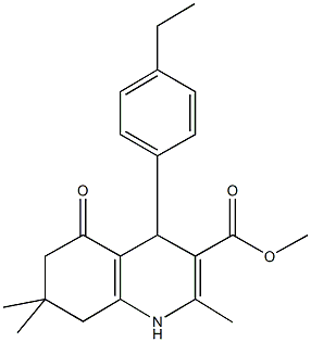 methyl 4-(4-ethylphenyl)-2,7,7-trimethyl-5-oxo-1,4,5,6,7,8-hexahydro-3-quinolinecarboxylate Structure