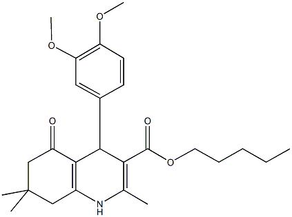 pentyl 4-[3,4-bis(methyloxy)phenyl]-2,7,7-trimethyl-5-oxo-1,4,5,6,7,8-hexahydroquinoline-3-carboxylate 구조식 이미지