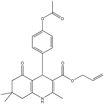 allyl 4-[4-(acetyloxy)phenyl]-2,7,7-trimethyl-5-oxo-1,4,5,6,7,8-hexahydro-3-quinolinecarboxylate 구조식 이미지