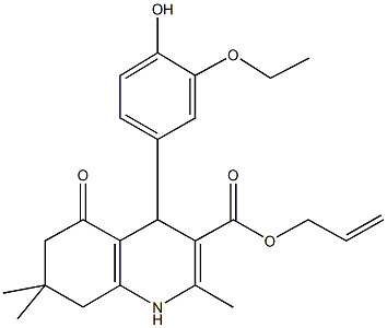 allyl 4-(3-ethoxy-4-hydroxyphenyl)-2,7,7-trimethyl-5-oxo-1,4,5,6,7,8-hexahydro-3-quinolinecarboxylate Structure