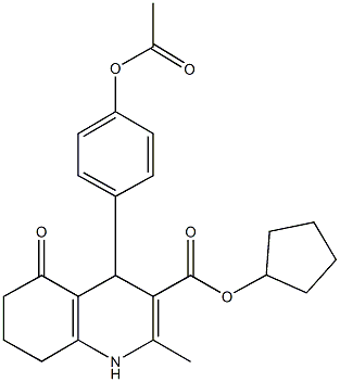 cyclopentyl 4-[4-(acetyloxy)phenyl]-2-methyl-5-oxo-1,4,5,6,7,8-hexahydroquinoline-3-carboxylate Structure