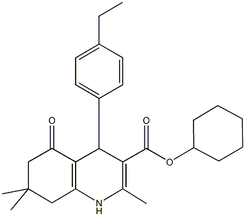 cyclohexyl 4-(4-ethylphenyl)-2,7,7-trimethyl-5-oxo-1,4,5,6,7,8-hexahydro-3-quinolinecarboxylate Structure