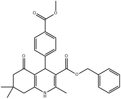 benzyl 4-[4-(methoxycarbonyl)phenyl]-2,7,7-trimethyl-5-oxo-1,4,5,6,7,8-hexahydro-3-quinolinecarboxylate 구조식 이미지