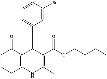 butyl 4-(3-bromophenyl)-2-methyl-5-oxo-1,4,5,6,7,8-hexahydroquinoline-3-carboxylate Structure