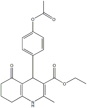 ethyl 4-[4-(acetyloxy)phenyl]-2-methyl-5-oxo-1,4,5,6,7,8-hexahydro-3-quinolinecarboxylate 구조식 이미지