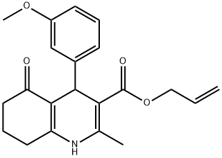 prop-2-enyl 2-methyl-4-[3-(methyloxy)phenyl]-5-oxo-1,4,5,6,7,8-hexahydroquinoline-3-carboxylate Structure