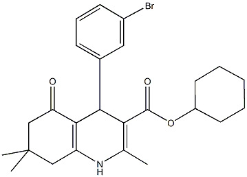 cyclohexyl 4-(3-bromophenyl)-2,7,7-trimethyl-5-oxo-1,4,5,6,7,8-hexahydroquinoline-3-carboxylate Structure