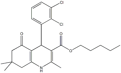 pentyl 4-(2,3-dichlorophenyl)-2,7,7-trimethyl-5-oxo-1,4,5,6,7,8-hexahydroquinoline-3-carboxylate 구조식 이미지