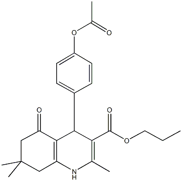 propyl 4-[4-(acetyloxy)phenyl]-2,7,7-trimethyl-5-oxo-1,4,5,6,7,8-hexahydroquinoline-3-carboxylate 구조식 이미지