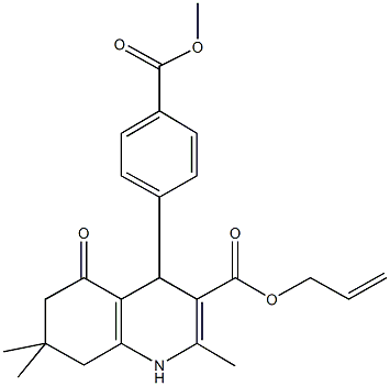 allyl 4-[4-(methoxycarbonyl)phenyl]-2,7,7-trimethyl-5-oxo-1,4,5,6,7,8-hexahydro-3-quinolinecarboxylate 구조식 이미지