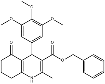 phenylmethyl 2-methyl-5-oxo-4-[3,4,5-tris(methyloxy)phenyl]-1,4,5,6,7,8-hexahydroquinoline-3-carboxylate 구조식 이미지