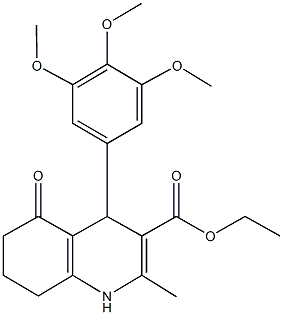 ethyl 2-methyl-5-oxo-4-(3,4,5-trimethoxyphenyl)-1,4,5,6,7,8-hexahydro-3-quinolinecarboxylate Structure