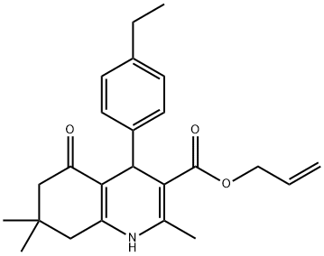 prop-2-enyl 4-(4-ethylphenyl)-2,7,7-trimethyl-5-oxo-1,4,5,6,7,8-hexahydroquinoline-3-carboxylate 구조식 이미지