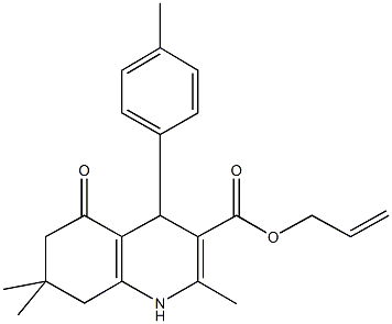 allyl 2,7,7-trimethyl-4-(4-methylphenyl)-5-oxo-1,4,5,6,7,8-hexahydro-3-quinolinecarboxylate Structure