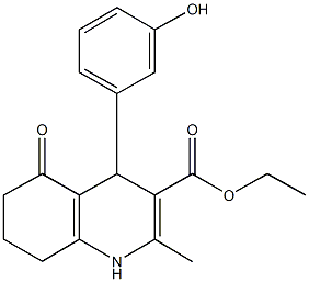 ethyl 4-(3-hydroxyphenyl)-2-methyl-5-oxo-1,4,5,6,7,8-hexahydro-3-quinolinecarboxylate Structure