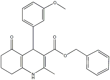 benzyl 4-(3-methoxyphenyl)-2-methyl-5-oxo-1,4,5,6,7,8-hexahydro-3-quinolinecarboxylate Structure