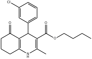 butyl 4-(3-chlorophenyl)-2-methyl-5-oxo-1,4,5,6,7,8-hexahydro-3-quinolinecarboxylate Structure