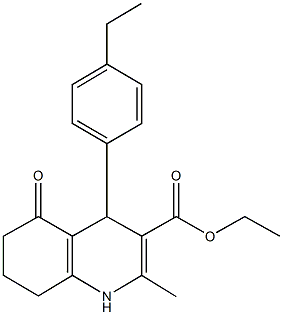 ethyl 4-(4-ethylphenyl)-2-methyl-5-oxo-1,4,5,6,7,8-hexahydro-3-quinolinecarboxylate Structure