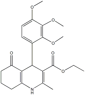 ethyl 2-methyl-5-oxo-4-[2,3,4-tris(methyloxy)phenyl]-1,4,5,6,7,8-hexahydroquinoline-3-carboxylate Structure