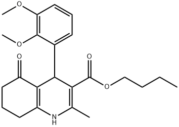 butyl 4-[2,3-bis(methyloxy)phenyl]-2-methyl-5-oxo-1,4,5,6,7,8-hexahydroquinoline-3-carboxylate Structure