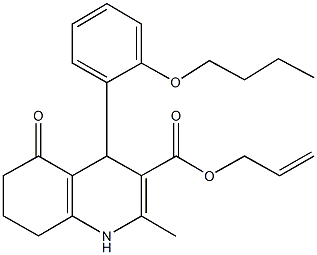 allyl 4-(2-butoxyphenyl)-2-methyl-5-oxo-1,4,5,6,7,8-hexahydro-3-quinolinecarboxylate Structure