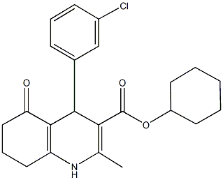 cyclohexyl 4-(3-chlorophenyl)-2-methyl-5-oxo-1,4,5,6,7,8-hexahydroquinoline-3-carboxylate Structure