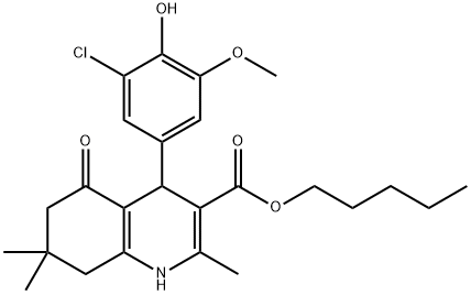 pentyl 4-(3-chloro-4-hydroxy-5-methoxyphenyl)-2,7,7-trimethyl-5-oxo-1,4,5,6,7,8-hexahydro-3-quinolinecarboxylate 구조식 이미지