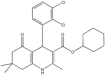 cyclohexyl 4-(2,3-dichlorophenyl)-2,7,7-trimethyl-5-oxo-1,4,5,6,7,8-hexahydroquinoline-3-carboxylate Structure