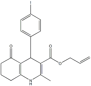 prop-2-enyl 4-(4-iodophenyl)-2-methyl-5-oxo-1,4,5,6,7,8-hexahydroquinoline-3-carboxylate 구조식 이미지