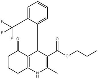 propyl 2-methyl-5-oxo-4-[2-(trifluoromethyl)phenyl]-1,4,5,6,7,8-hexahydroquinoline-3-carboxylate Structure