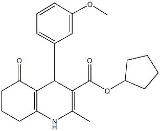 cyclopentyl 2-methyl-4-[3-(methyloxy)phenyl]-5-oxo-1,4,5,6,7,8-hexahydroquinoline-3-carboxylate Structure