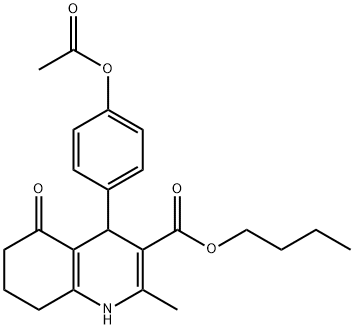 butyl 4-[4-(acetyloxy)phenyl]-2-methyl-5-oxo-1,4,5,6,7,8-hexahydro-3-quinolinecarboxylate Structure