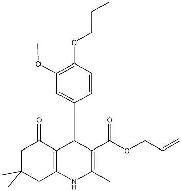 prop-2-enyl 2,7,7-trimethyl-4-[3-(methyloxy)-4-(propyloxy)phenyl]-5-oxo-1,4,5,6,7,8-hexahydroquinoline-3-carboxylate 구조식 이미지