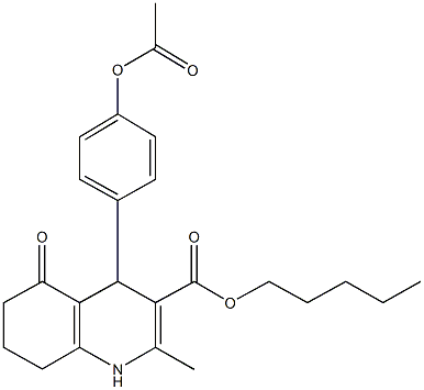 pentyl 4-[4-(acetyloxy)phenyl]-2-methyl-5-oxo-1,4,5,6,7,8-hexahydroquinoline-3-carboxylate Structure