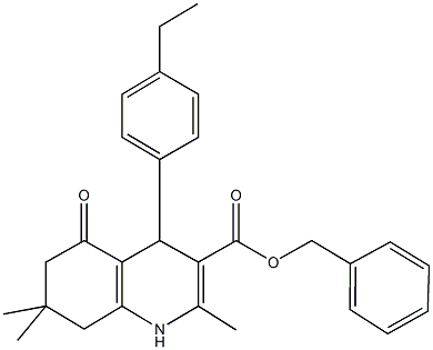 benzyl 4-(4-ethylphenyl)-2,7,7-trimethyl-5-oxo-1,4,5,6,7,8-hexahydro-3-quinolinecarboxylate Structure
