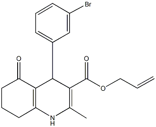 prop-2-enyl 4-(3-bromophenyl)-2-methyl-5-oxo-1,4,5,6,7,8-hexahydroquinoline-3-carboxylate Structure