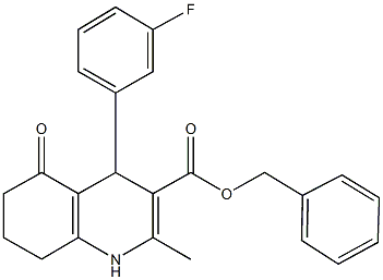 benzyl 4-(3-fluorophenyl)-2-methyl-5-oxo-1,4,5,6,7,8-hexahydro-3-quinolinecarboxylate 구조식 이미지